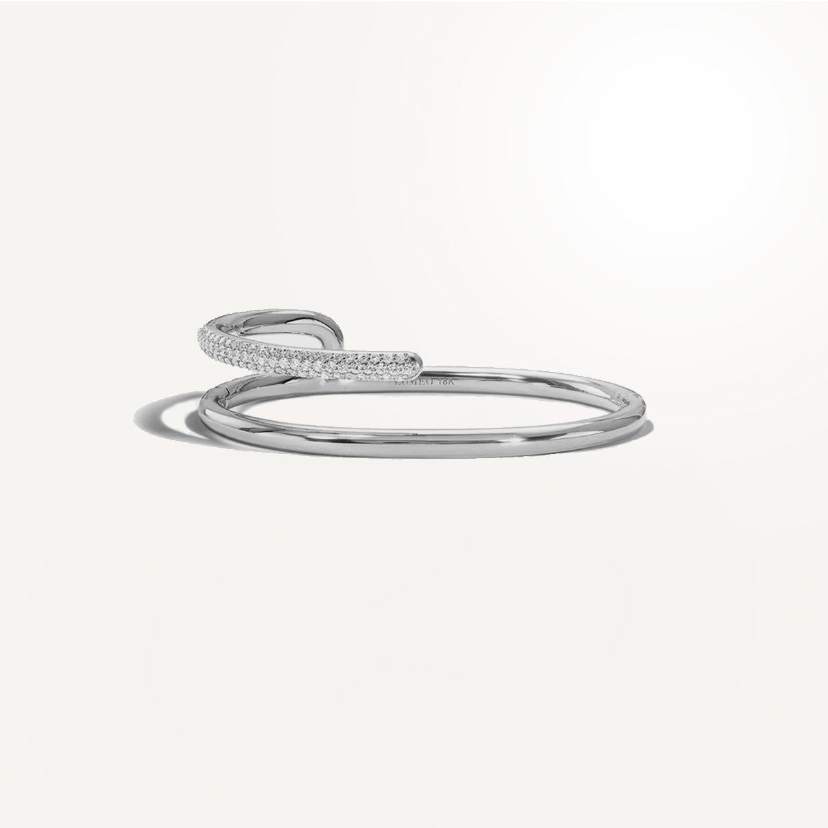 LUMEO Half Pave Bracelet in Platinum or White Gold