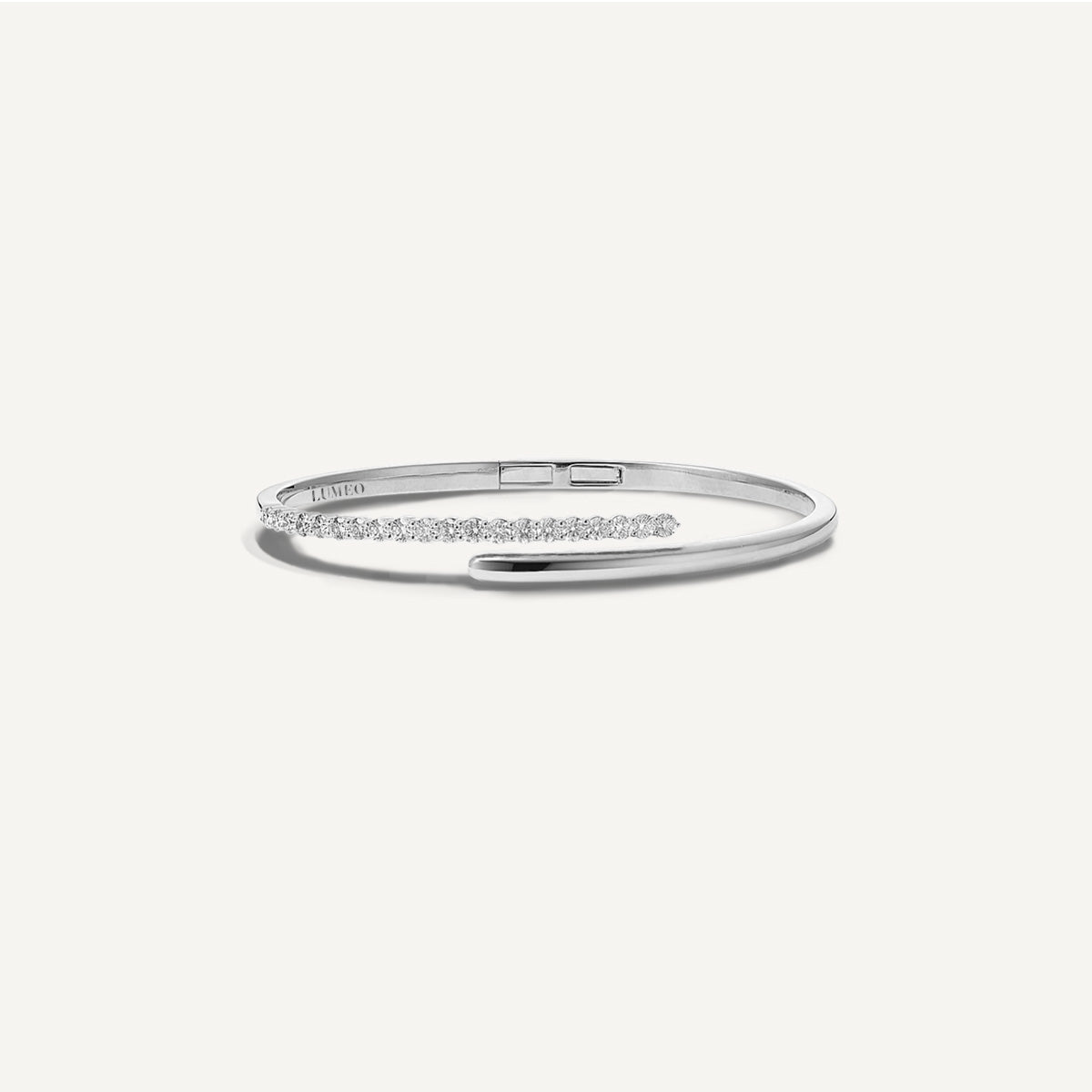 LUMEO Jaycee Half Pave Bracelet in Platinum or White Gold