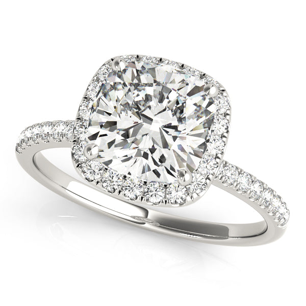 LUMEO Cushion Halo Engagement Ring #platinum