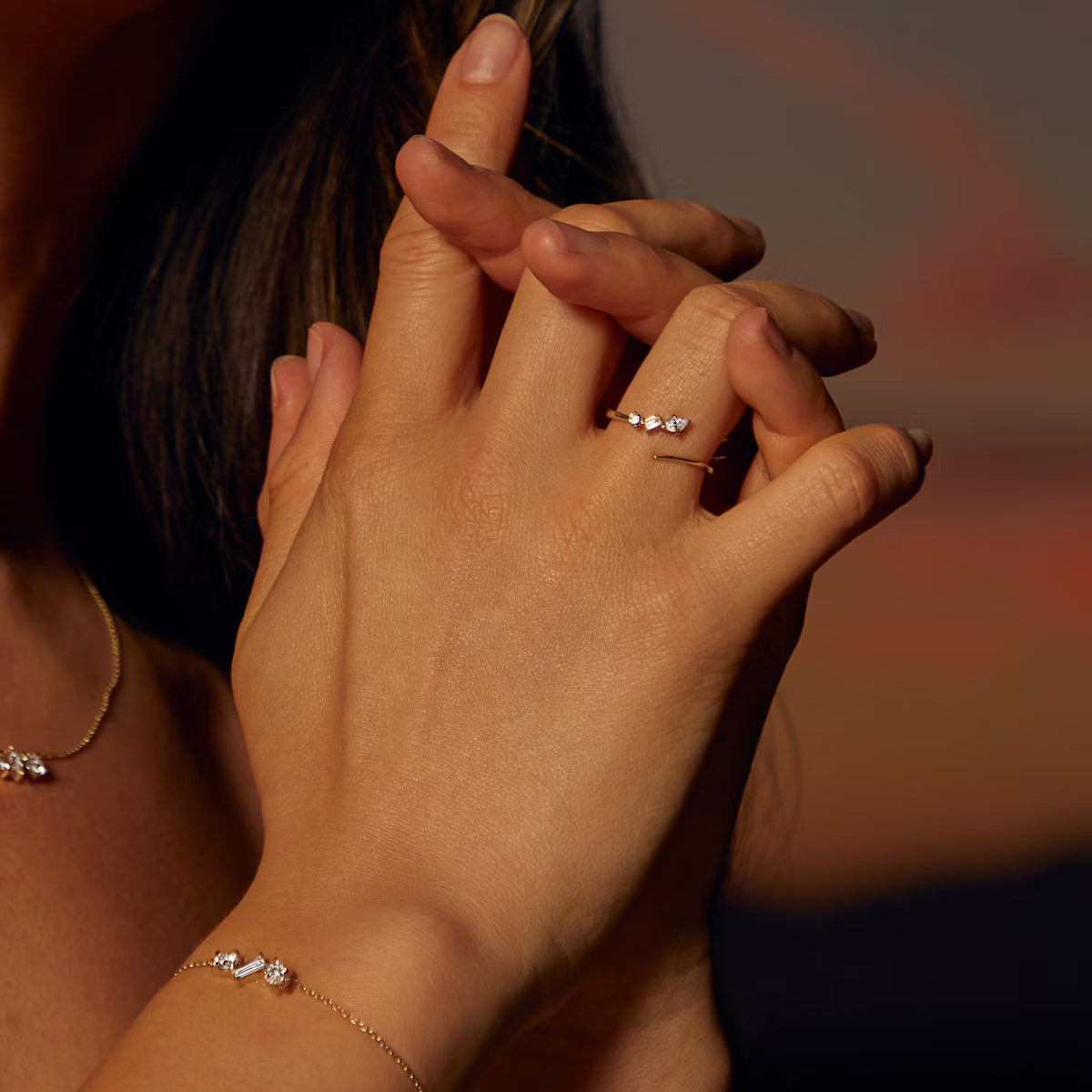 LUMEO Open Ring in 18k Solid Yellow Gold  Model