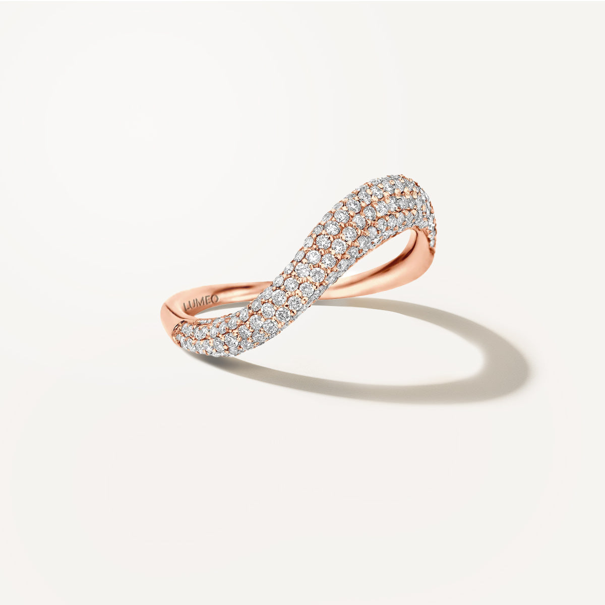 LUMEO Oriane Pave Ring in 18k Solid Rose Gold