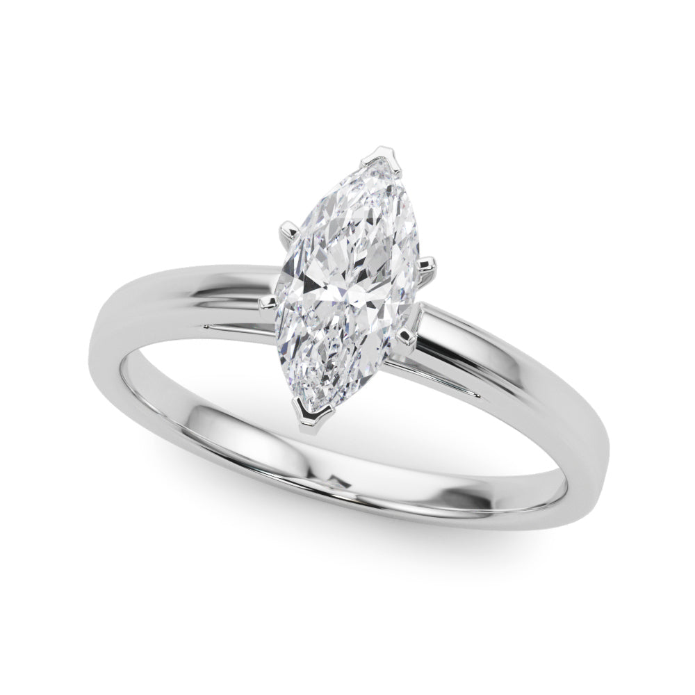 LUMEO Marquise Solitaire Diamond Engagement Ring Front View in Platinum #platinum