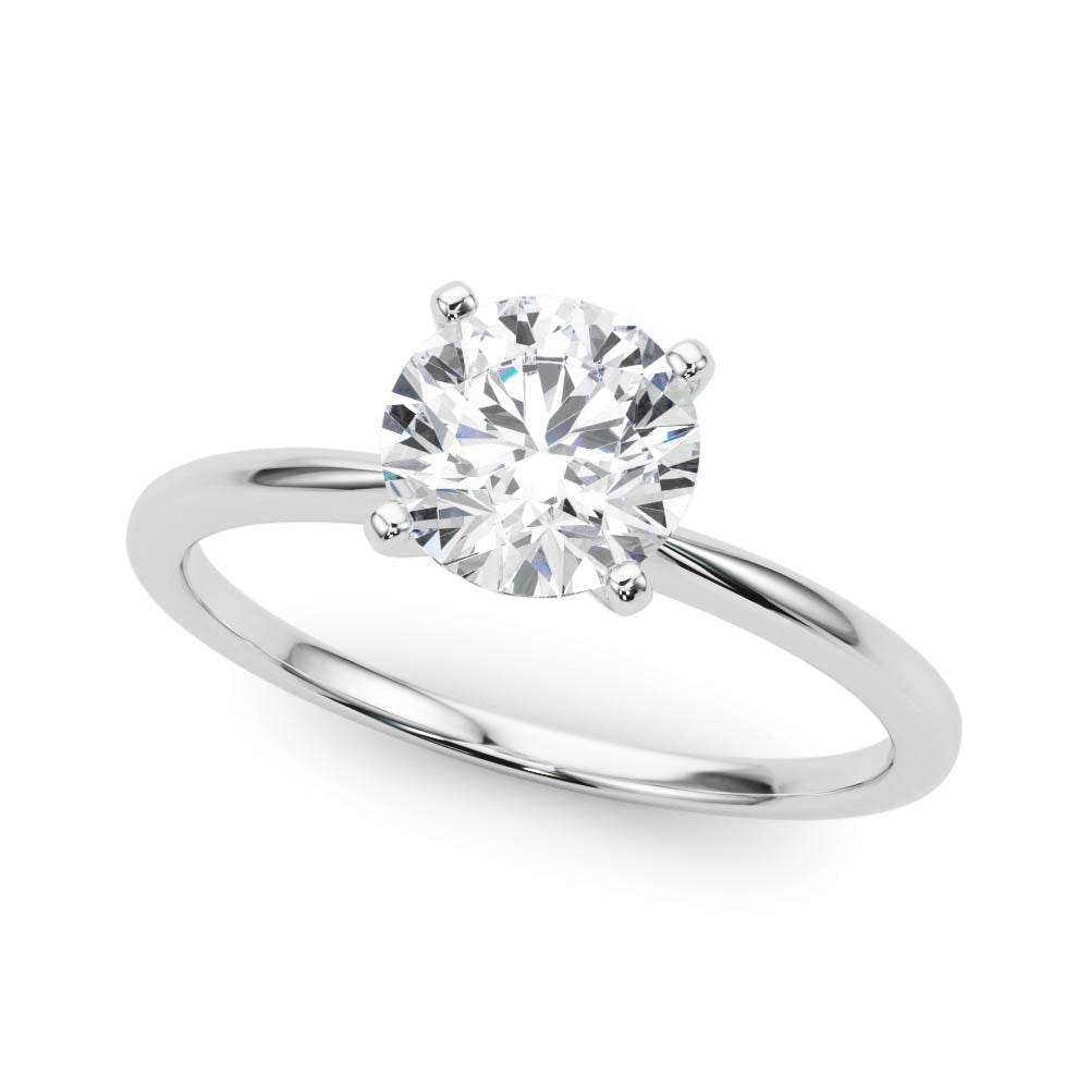 LUMEO Round Solitaire Diamond Engagement Ring Front View in Platinum #platinum