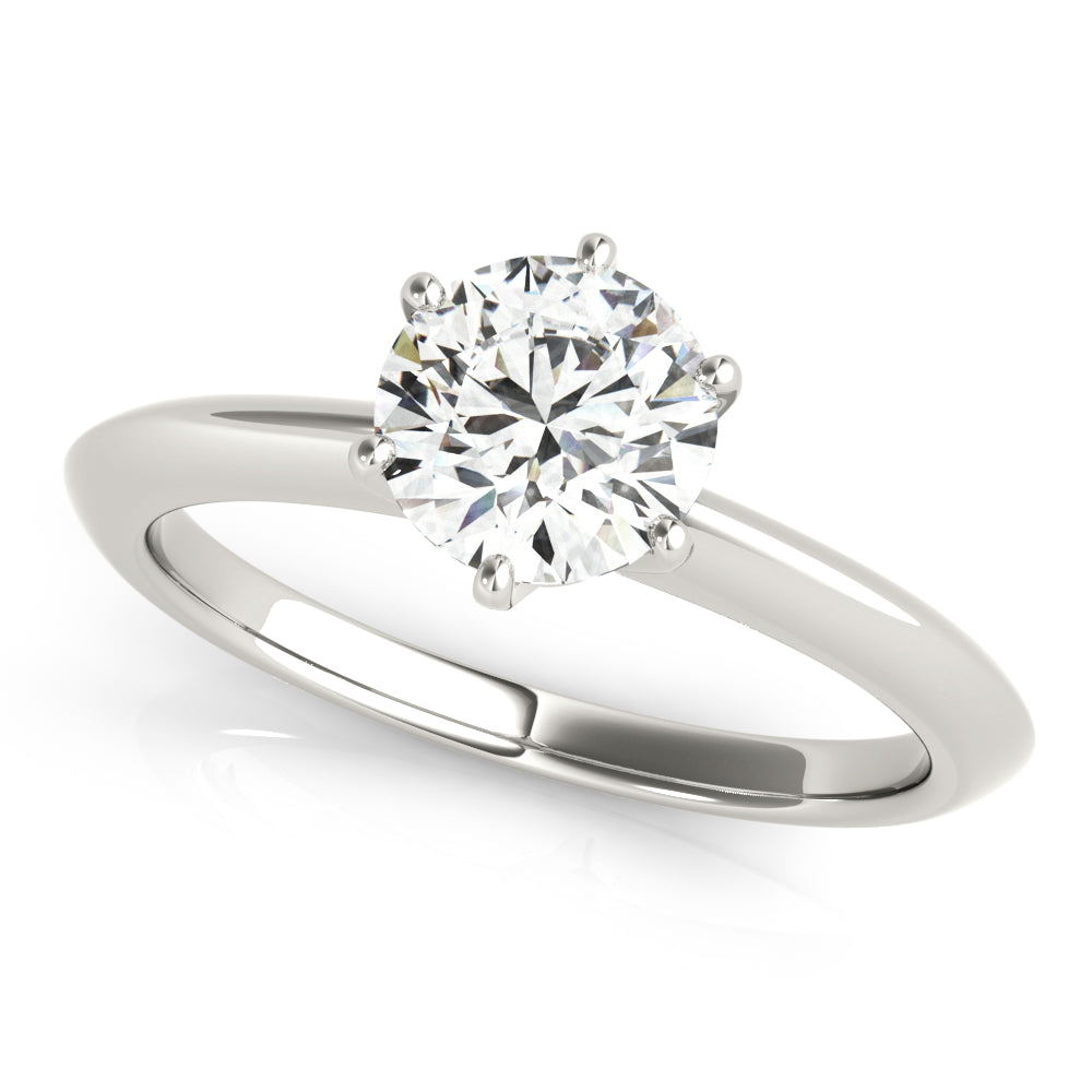 LUMEO Round Solitaire Diamond Engagement Ring Front View in Platinum #platinum