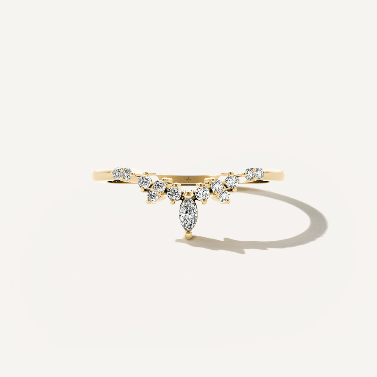 LUMEO Callie Chevron Wedding Band in 18k Solid Yellow Gold