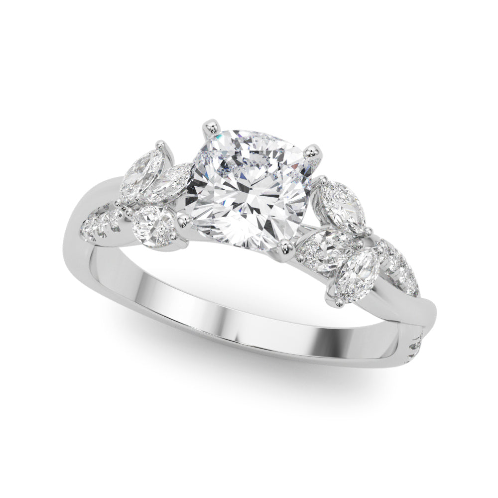 LUMEO Marquise Solitaire Diamond Engagement Ring Front View in Platinum #platinum