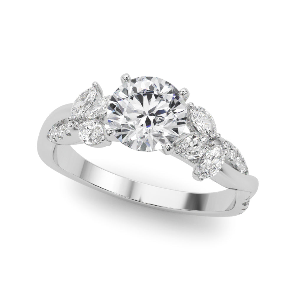 LUMEO Round Solitaire Diamond Engagement Ring Front View in Platinum #platinum