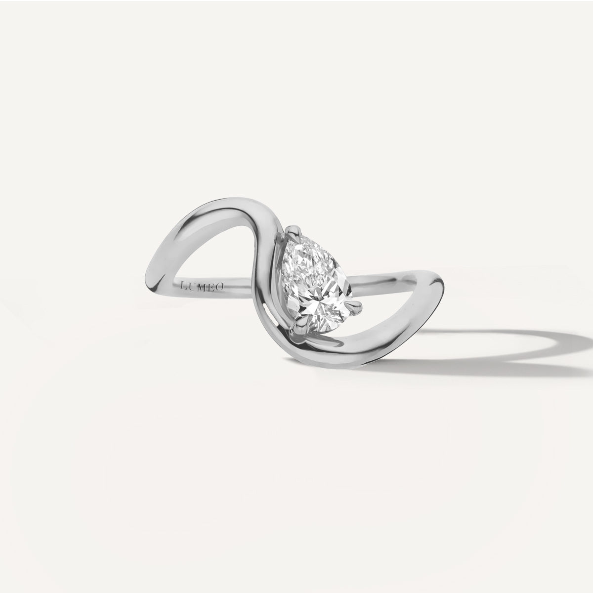 LUMEO Pear Trace Diamond Ring in Platinum