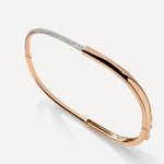 LUMEO Seraphina Pave Bangle in 18k Solid Rose Gold Side View 