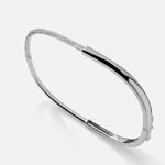 LUMEO Seraphina Pave Bangle in Platinum or 18k Solid White Gold Side View