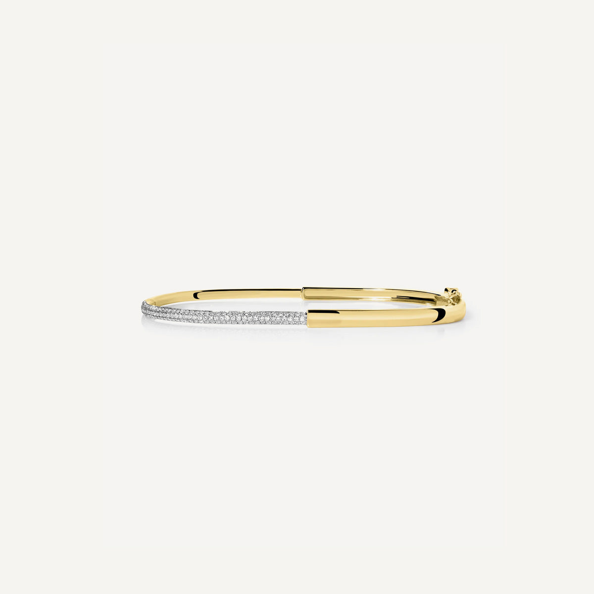 LUMEO Seraphina Pave Bangle in 18k Solid Yellow Gold 