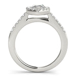 LUMEO Marquise Halo Diamond Engagement Ring Set in Platinum 