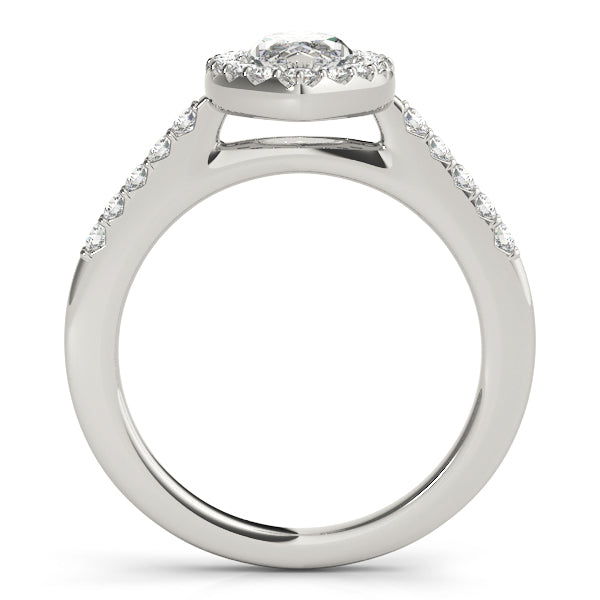 LUMEO Marquise Halo Diamond Engagement Ring Set in Platinum 