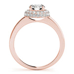 LUMEO Round Halo Diamond Engagement Ring Side View in 18k Solid Rose Gold 