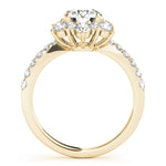 LUMEO Round Floral-Inspired Halo Engagement Ring 