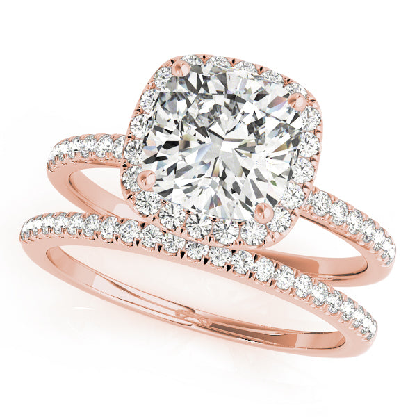 LUMEO Cushion Halo Engagement Ring 