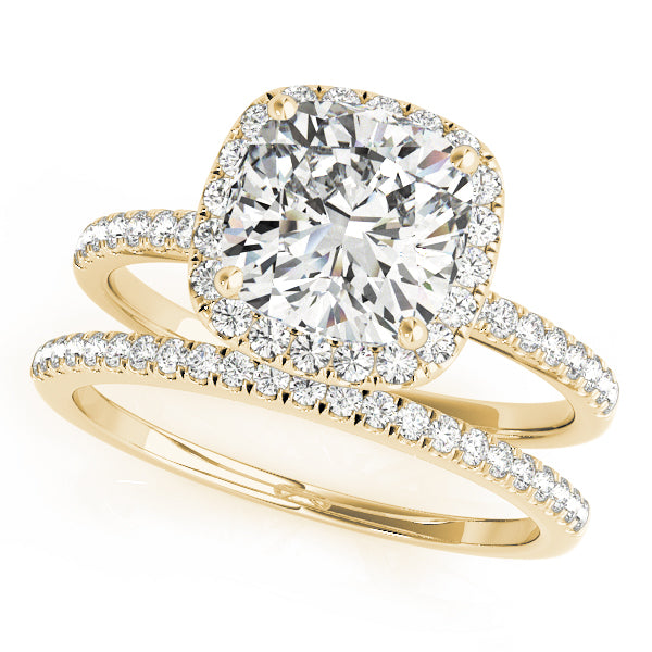 LUMEO Cushion Halo Engagement Ring 