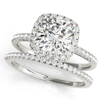LUMEO Cushion Halo Engagement Ring 
