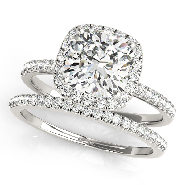 LUMEO Cushion Halo Engagement Ring 