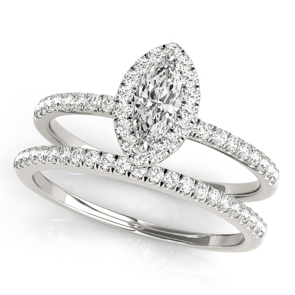 LUMEO Marquise Halo Engagement Ring 