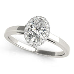 LUMEO Oval Halo Diamond Engagement Ring Front View in Platinum 