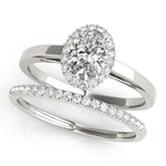 LUMEO Oval Halo Diamond Engagement Ring Set in Platinum 
