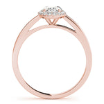 LUMEO Oval Halo Diamond Engagement Ring Side View in 18k Solid Rose Gold 