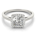 LUMEO Cushion Halo Diamond Engagement Ring in Platinum 