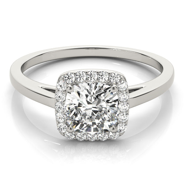 LUMEO Cushion Halo Diamond Engagement Ring in Platinum 