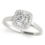 LUMEO Cushion Halo Diamond Engagement Ring in Platinum 