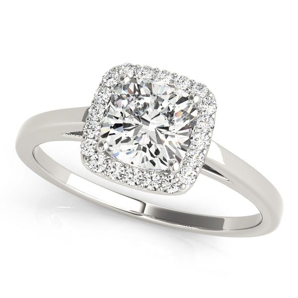 LUMEO Cushion Halo Diamond Engagement Ring in Platinum 