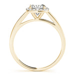 LUMEO Cushion Halo Diamond Engagement Ring in Platinum in 18k Solid Yellow Gold 