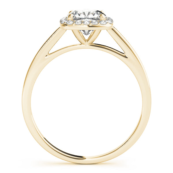 LUMEO Cushion Halo Diamond Engagement Ring in Platinum in 18k Solid Yellow Gold 