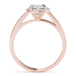 LUMEO Cushion Halo Diamond Engagement Ring in Platinum in 18k Solid Rose Gold 