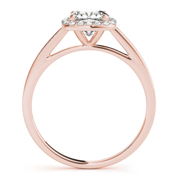 LUMEO Cushion Halo Diamond Engagement Ring in Platinum in 18k Solid Rose Gold 