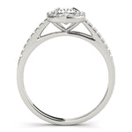 LUMEO Cushion Halo Diamond Engagement Ring Side View in Platinum 