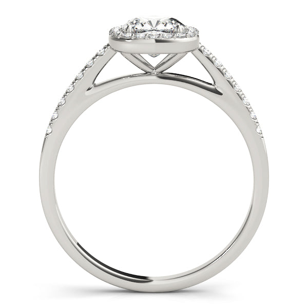 LUMEO Cushion Halo Diamond Engagement Ring Side View in Platinum 