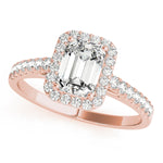 LUMEO Emerald Halo Engagement Ring 