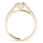 LUMEO Emerald Halo Engagement Ring 