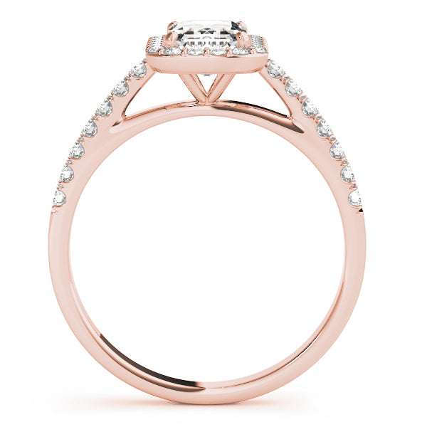LUMEO Emerald Halo Engagement Ring 