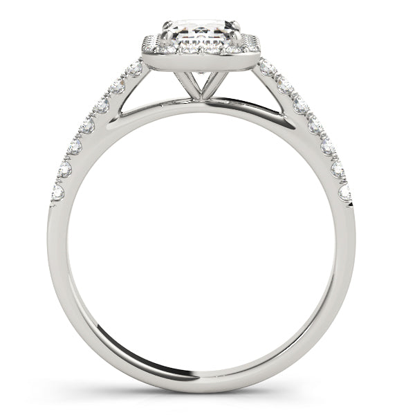LUMEO Emerald Halo Engagement Ring 
