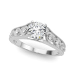 LUMEO Emerald Halo Diamond Engagement Ring Front View in Platinum 