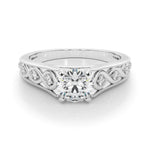 LUMEO Emerald Halo Diamond Engagement Ring Set in Platinum 