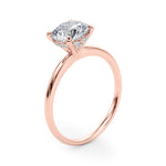 LUMEO Round Hidden Halo Diamond Engagement Ring Angle View in 18k Solid Rose Gold 