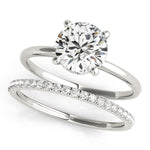 LUMEO Round Hidden Halo Diamond Engagement Ring Set in Platinum 
