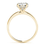 LUMEO Round Hidden Halo Diamond Engagement Ring Side View in 18k Solid Yellow Gold 