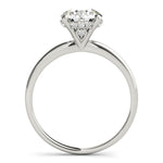 LUMEO Round Hidden Halo Diamond Engagement Ring Side View in Platinum 