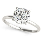 LUMEO Round Hidden Halo Diamond Engagement Ring Front View in Platinum 