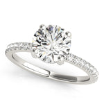 LUMEO Round Hidden Halo Diamond Engagement Ring Front View in Platinum 