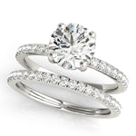 LUMEO Round Hidden Halo Diamond Engagement Ring Set in Platinum 